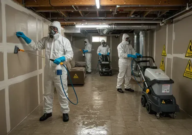 Basement Moisture Removal and Structural Drying process in Dalton, MA